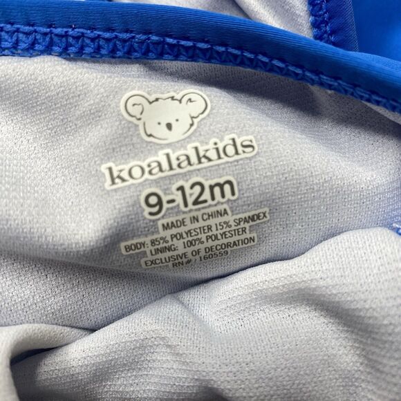 KoalaKids Baby Ruffle Blue One-Piece Swimsuit Rainbow Star Cloud 9-12 Months New - Picture 4 of 6